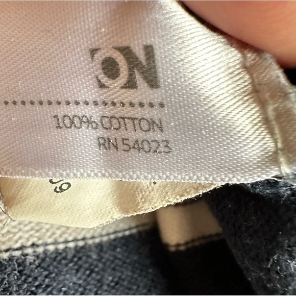 Old Navy Sweater Men Blue Yellow White Grey horiz., Striped 1/4 Zip Pullover XL - Picture 10 of 11